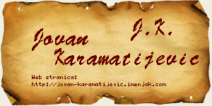 Jovan Karamatijević vizit kartica